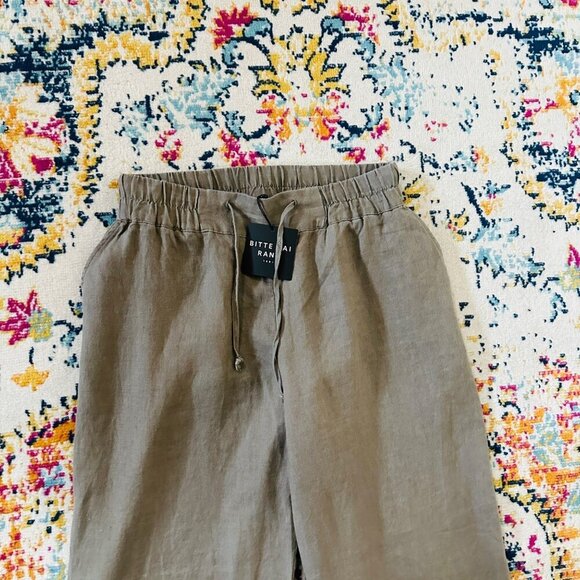 Bitte Kai Rand Lazy Linen Straight Pants Womens Size M Lagenlook Miniimalist NEW - Picture 5 of 10